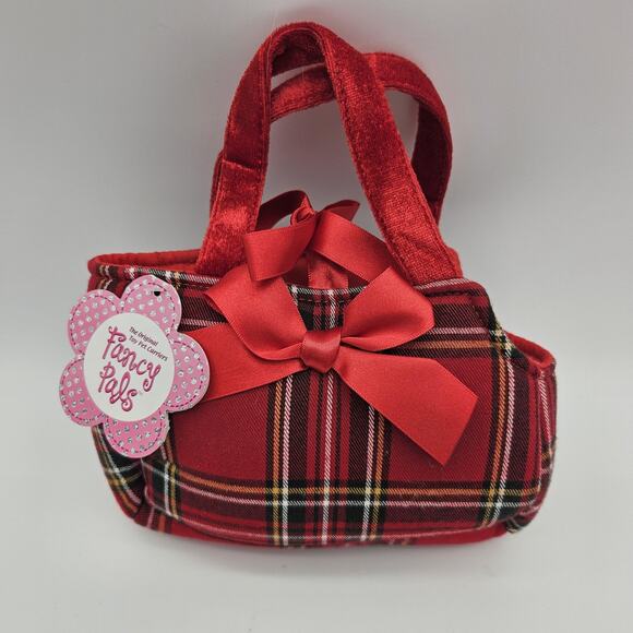 Aurora Fancy Pals Scottie Dog Plush Stuffed Animal Toy Purse Carrier Tartan Bag - Picture 7 of 14